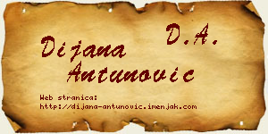 Dijana Antunović vizit kartica